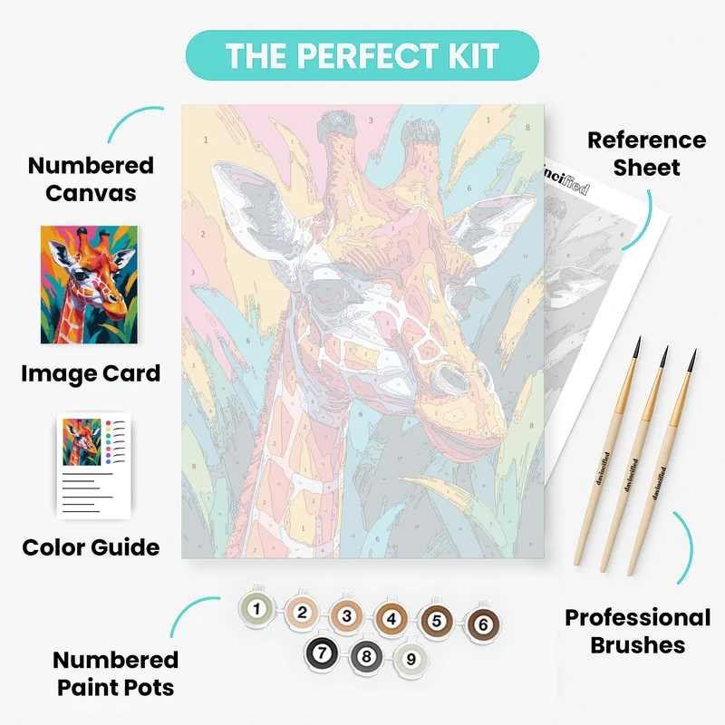Brilliant Painted Giraffe - Paint by Numbers Kit