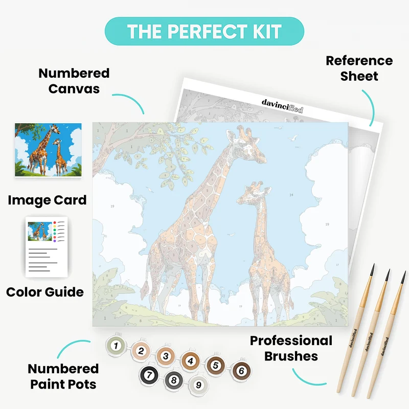 Two Giraffes in the Wild - Paint by Numbers Kit