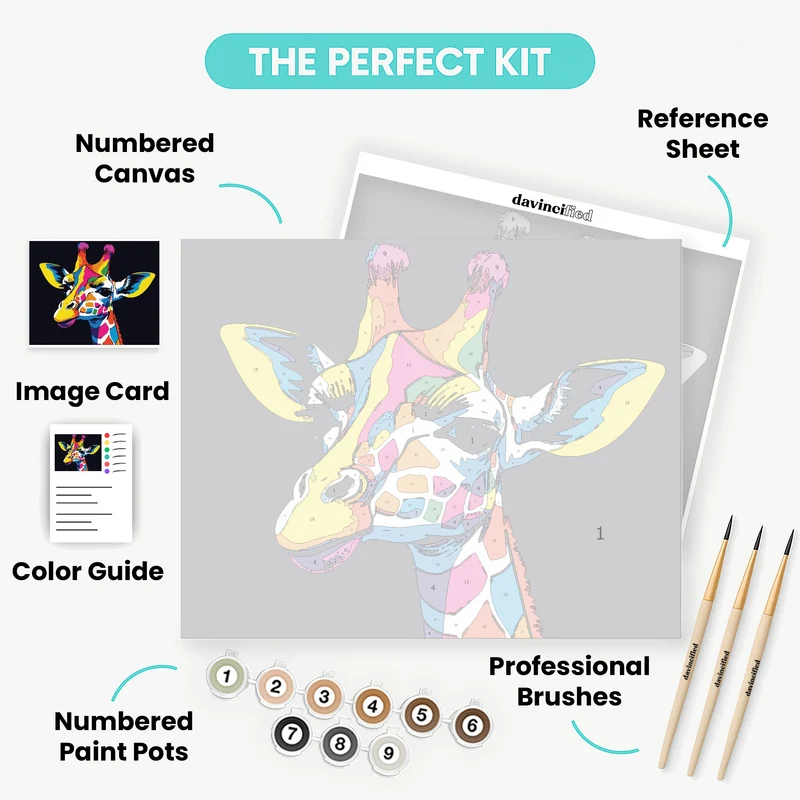 Colorful Giraffe - Paint by Numbers Kit
