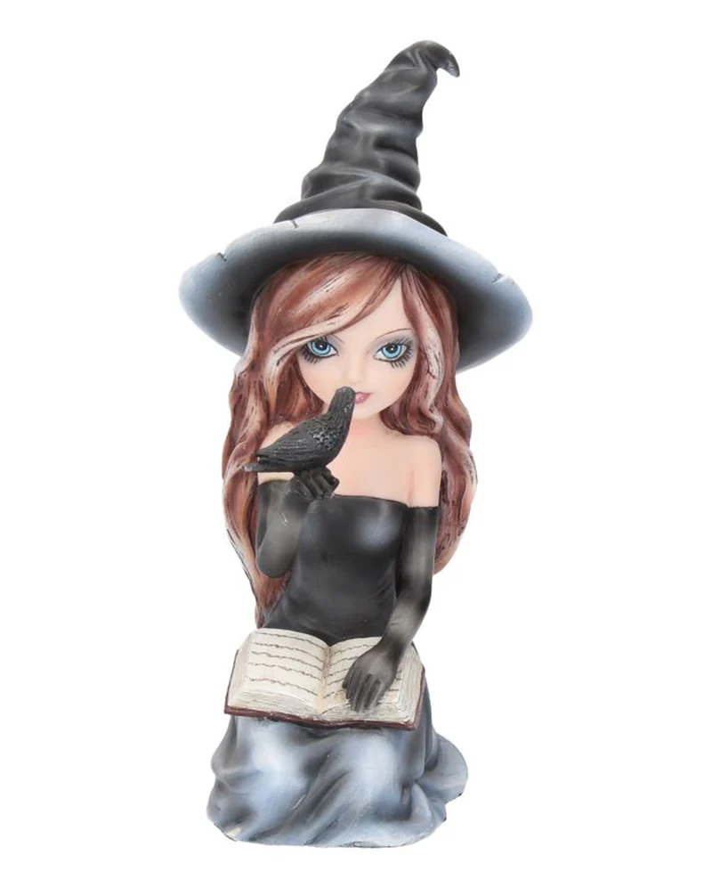 Gothic Hexe Regan mit Rabe 15cm
