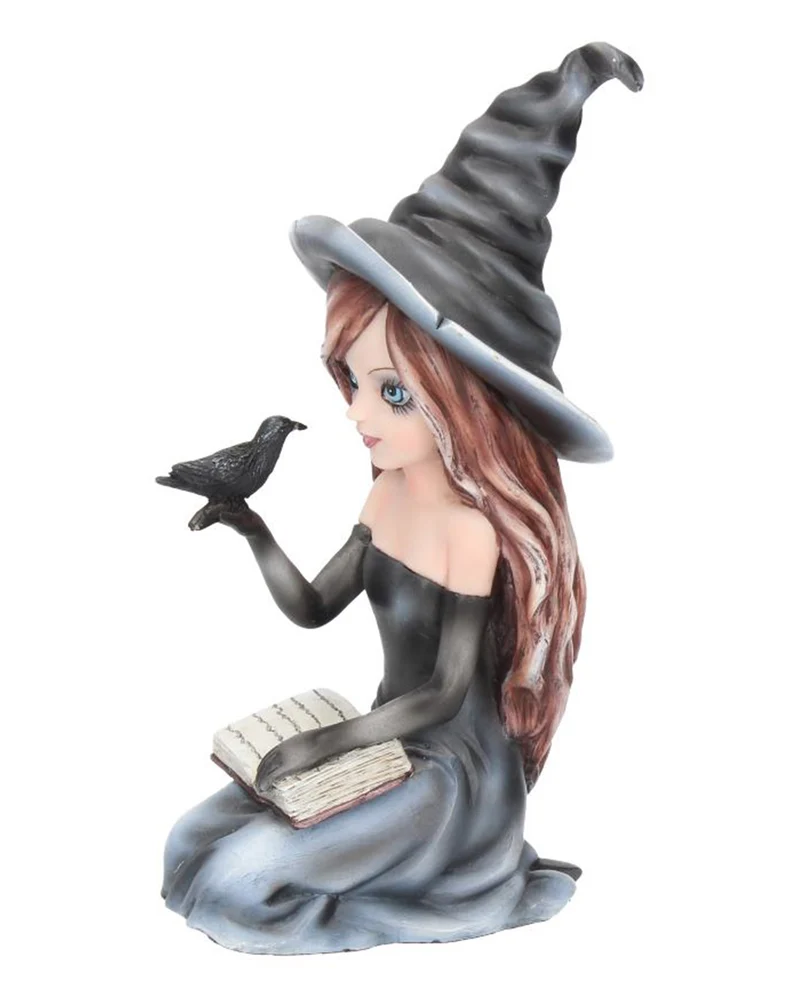 Gothic Hexe Regan mit Rabe 15cm