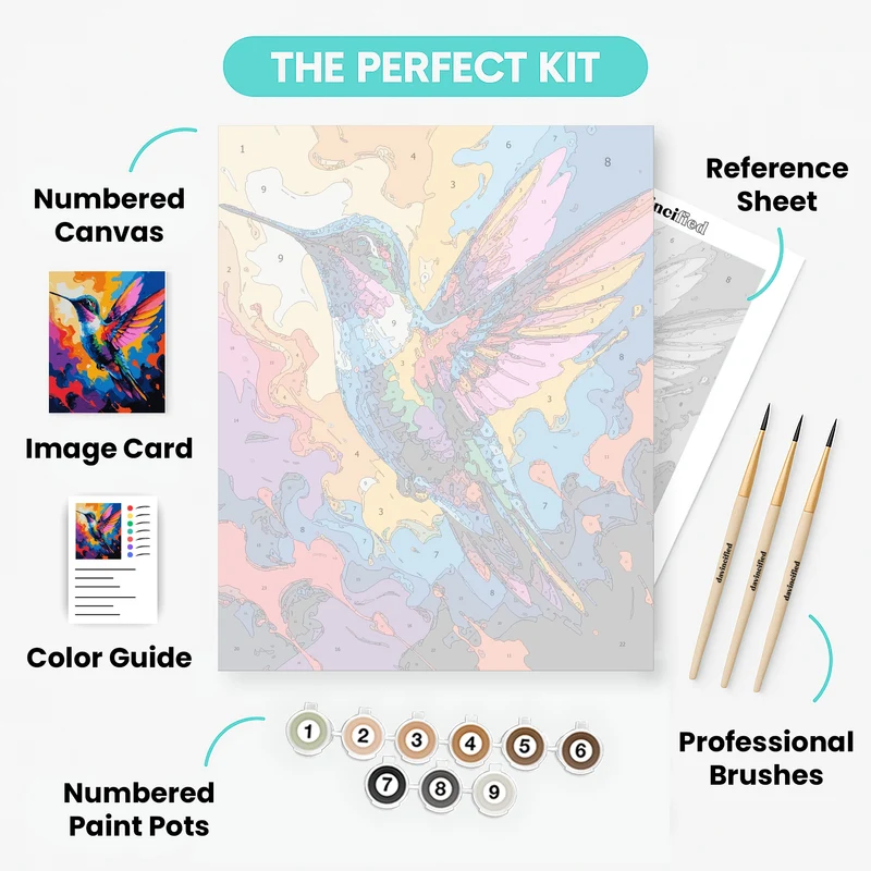 Vibrant Hummingbird - Paint by Numbers Kit