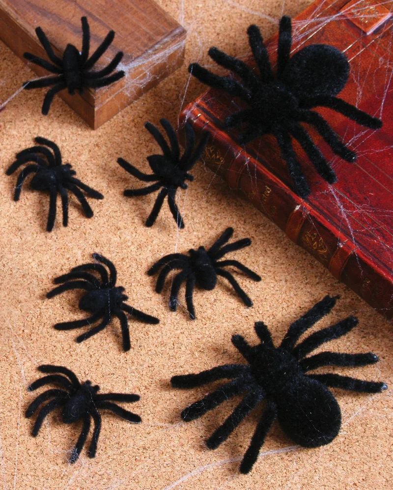Haarige Spinnen schwarz 8 St.
