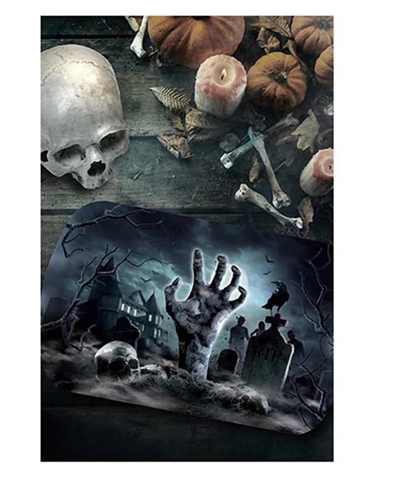 Halloween Zombie Friedhof Tablett