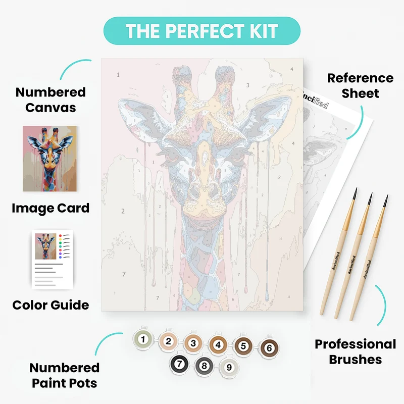 Vibrant Giraffe - Paint by Numbers Kit