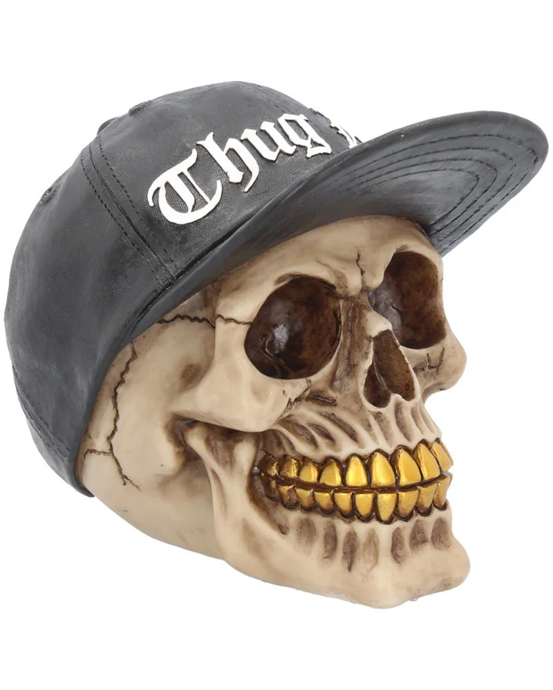 Gangster Totenschädel "Thug Life" 15,8cm