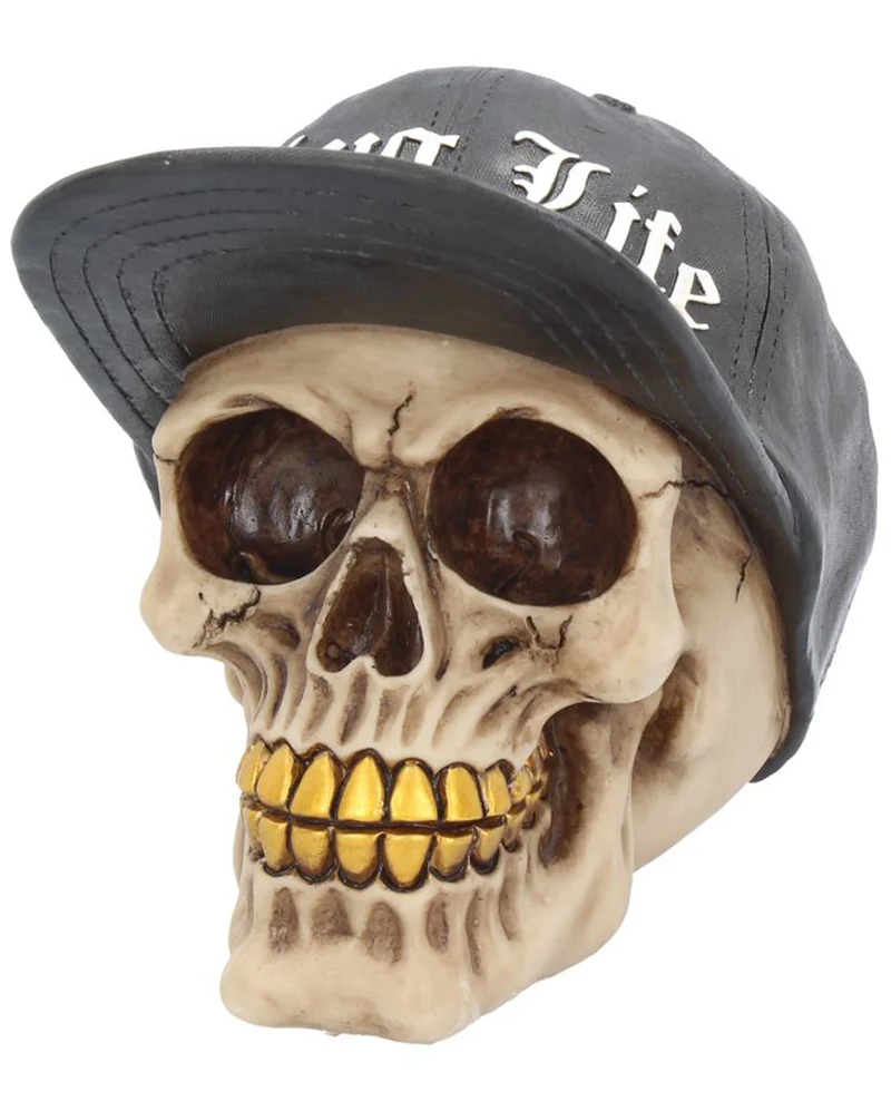 Gangster Totenschädel "Thug Life" 15,8cm