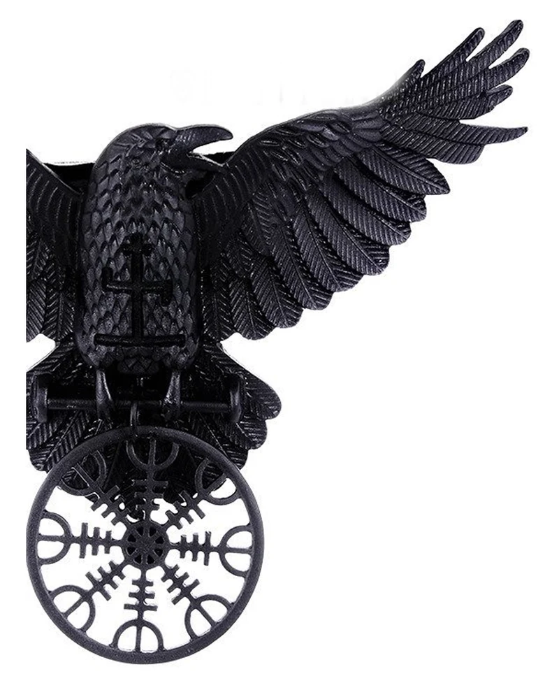 Schwarze Krähen Halskette mit Rune