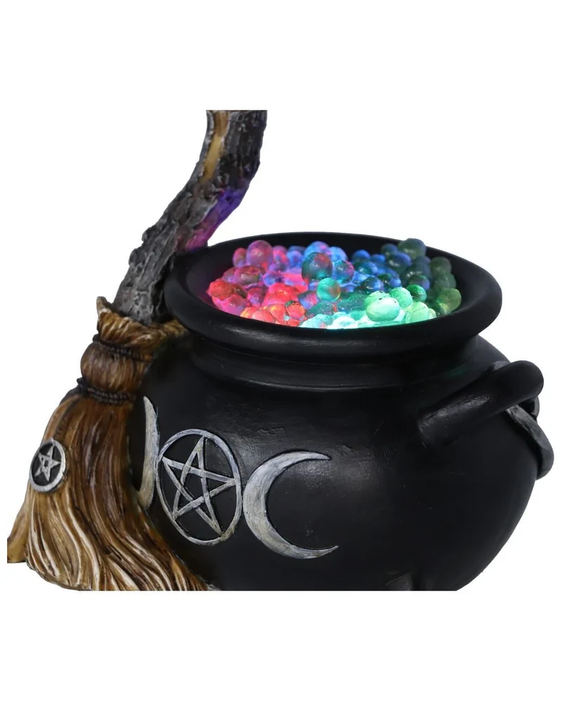 Blubbernder Hexenkessel mit LED Licht 14,5cm