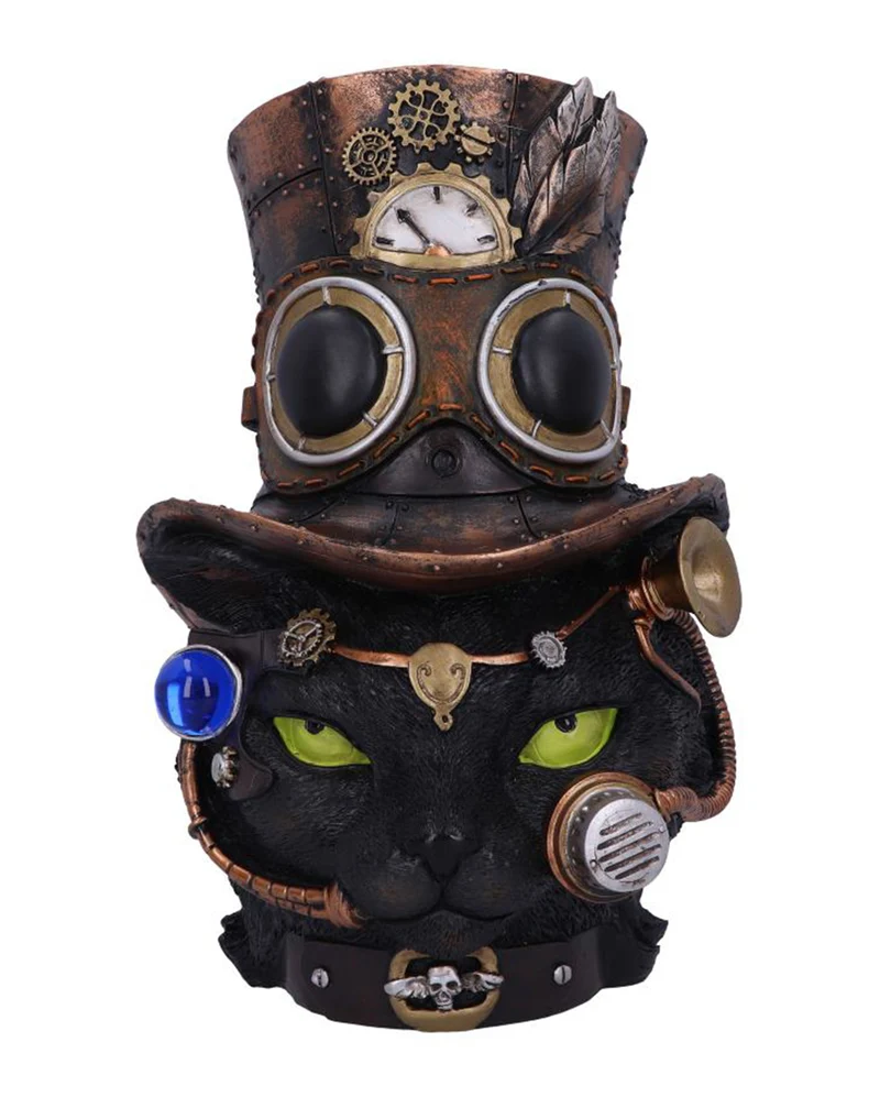 Steampunk Felius Mogg Katzen Figur 28,8cm