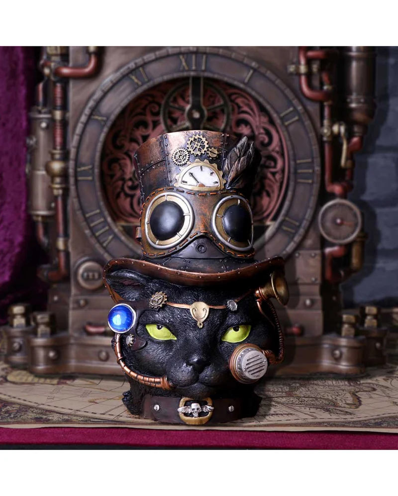 Steampunk Felius Mogg Katzen Figur 28,8cm