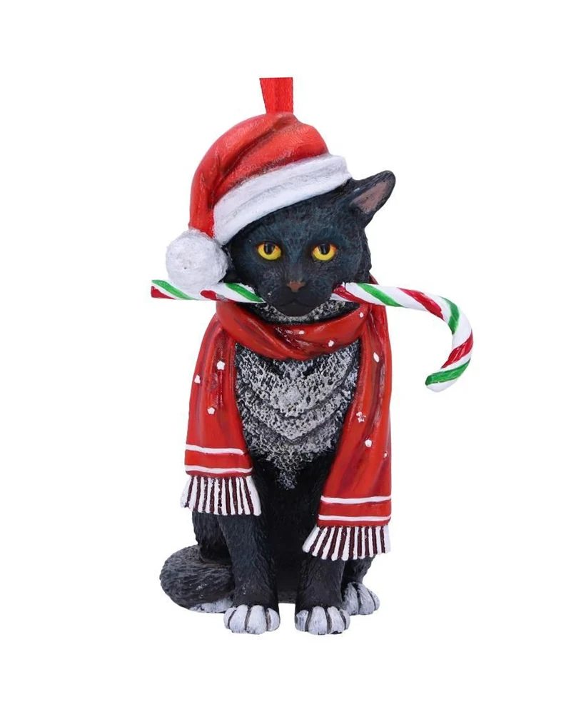 Candy Cane Katze Weihnachtskugel 9cm