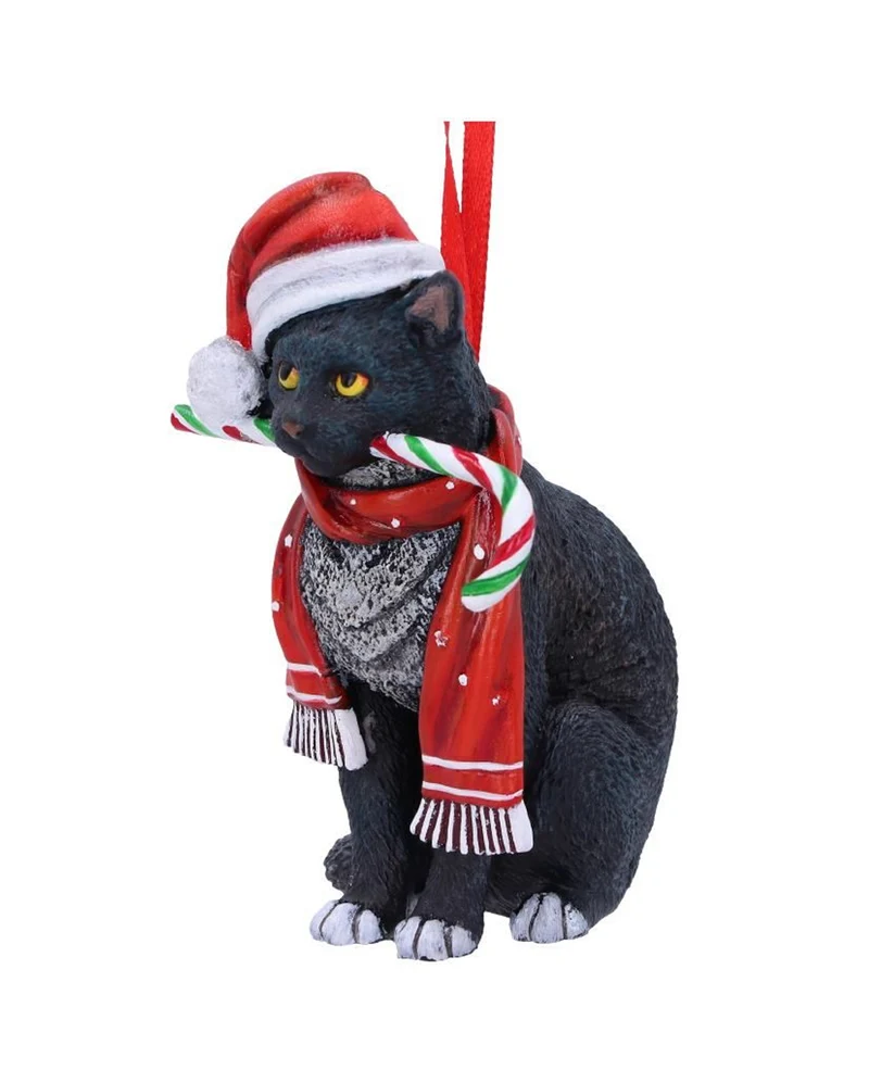 Candy Cane Katze Weihnachtskugel 9cm