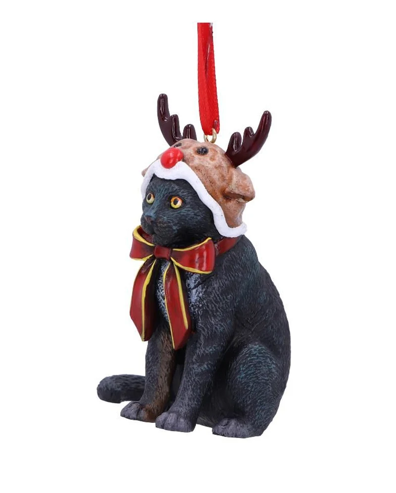Rentier Katze Weihnachtskugel 9cm