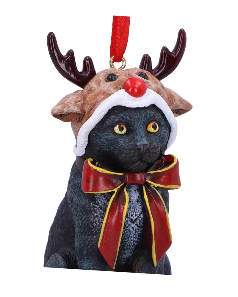 Rentier Katze Weihnachtskugel 9cm