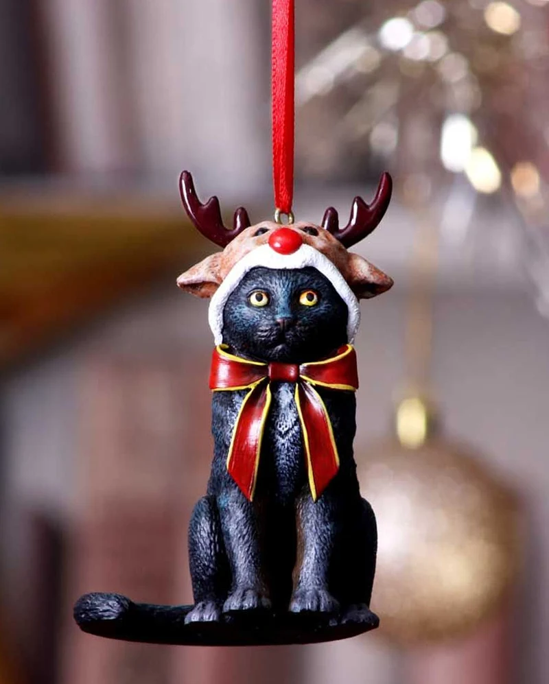 Rentier Katze Weihnachtskugel 9cm
