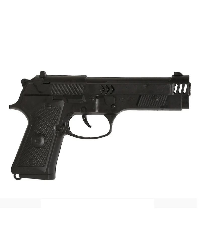 Schwarze Pistole als Spielzeugwaffe 24cm