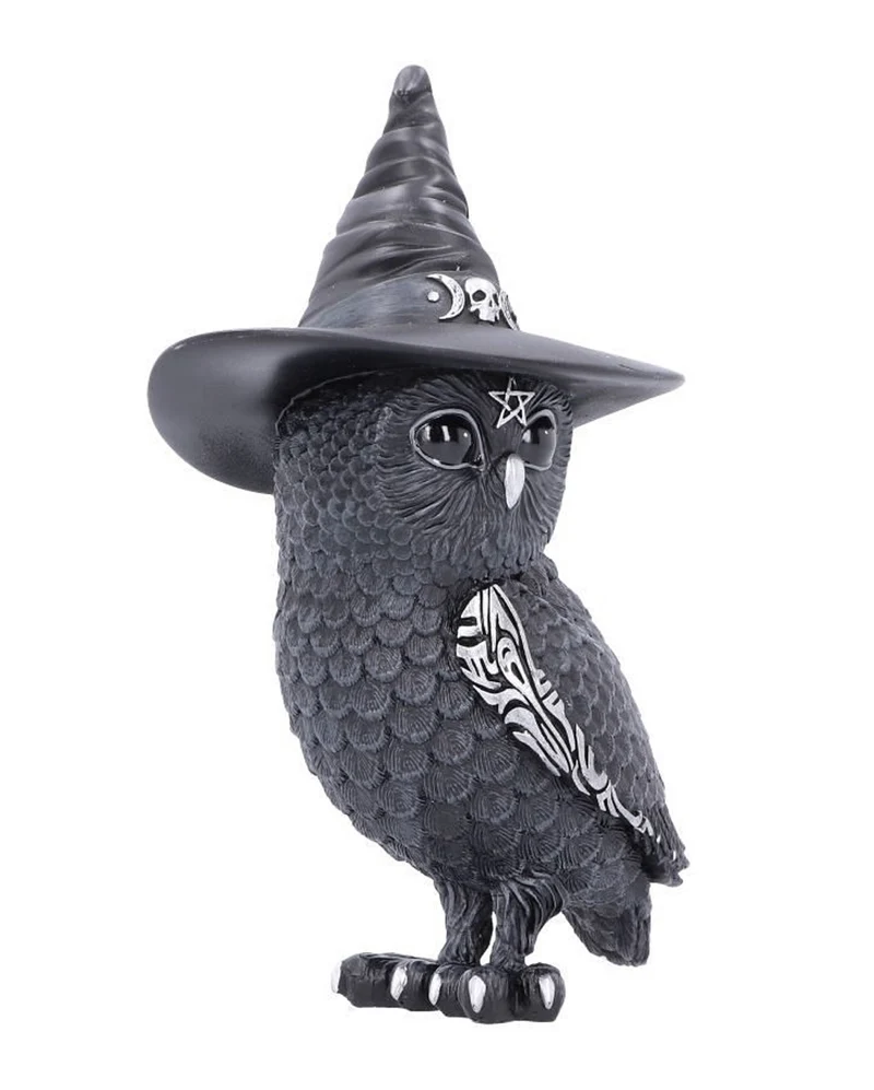 Halloween Eule mit Hexenhut 30cm