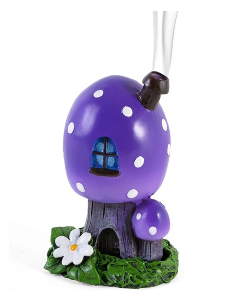 Lila Fliegenpilz Räucherkegel Häuschen 12,5cm