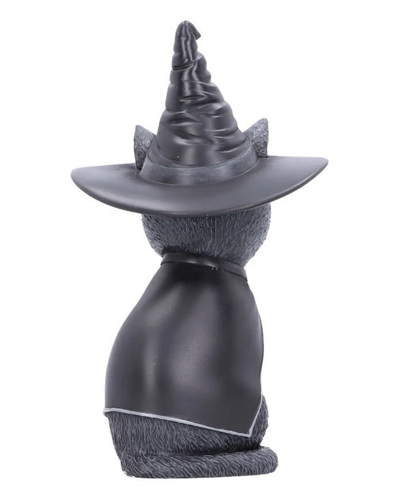 Okkulte Katzenfigur mit Hexenhut 30cm