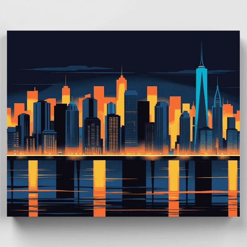 New York Skyline at Dusk - Paint by Numbers Kit
