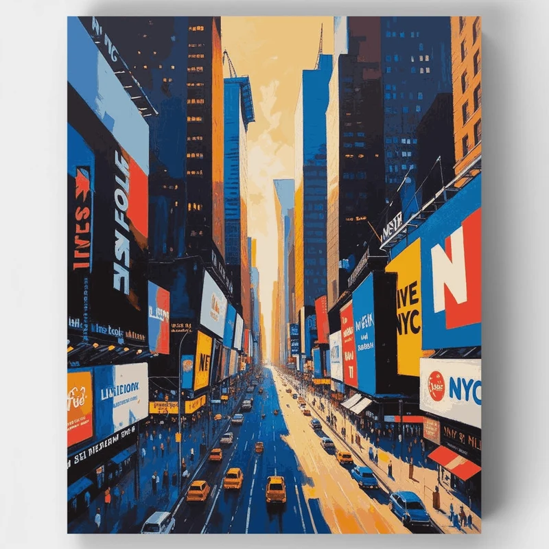 Times Square NYC Skyline - Paint by Numbers Kit