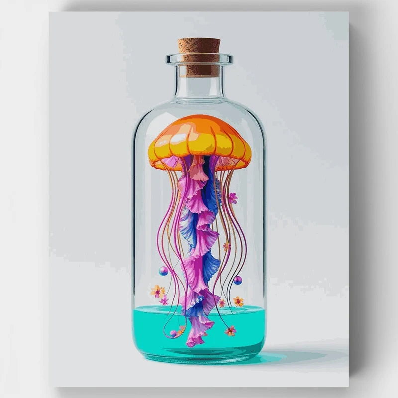 Jellyfish in a Bottle - Paint by Numbers Kit