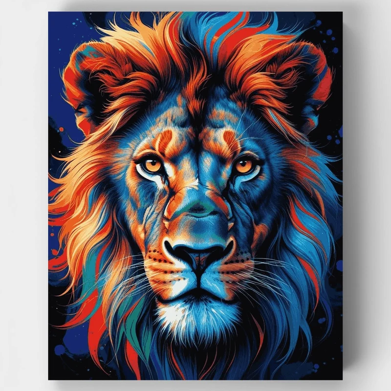 Majestic Colorful Lion - Paint by Numbers Kit