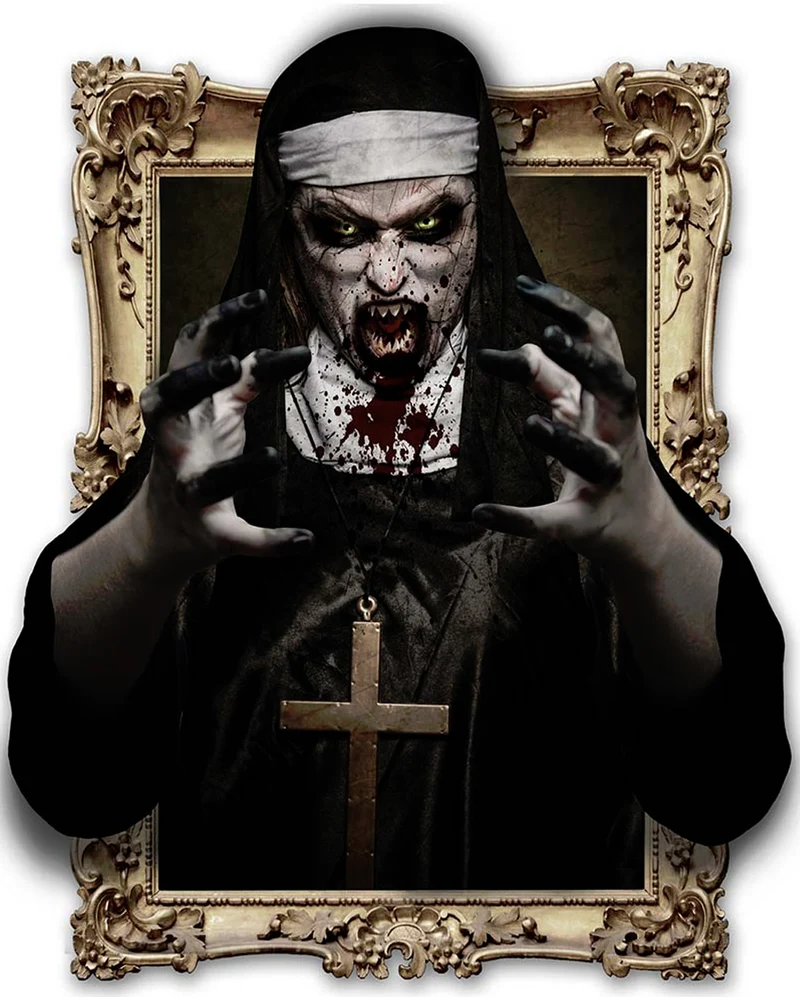 3D Deko Folie Zombie Nonne selbstklebend