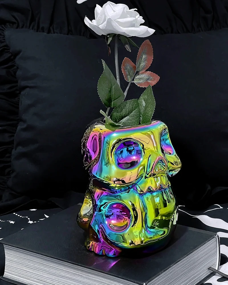 KILLSTAR Regenbogen Totenkopf Vase