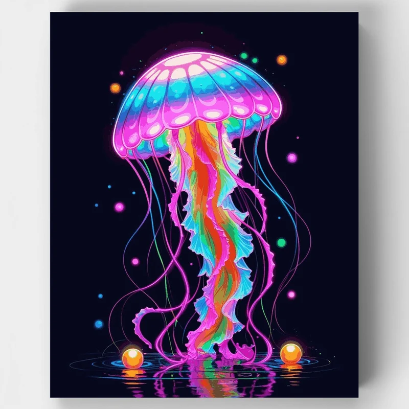Neon Jellyfish - Paint by Numbers Kit
