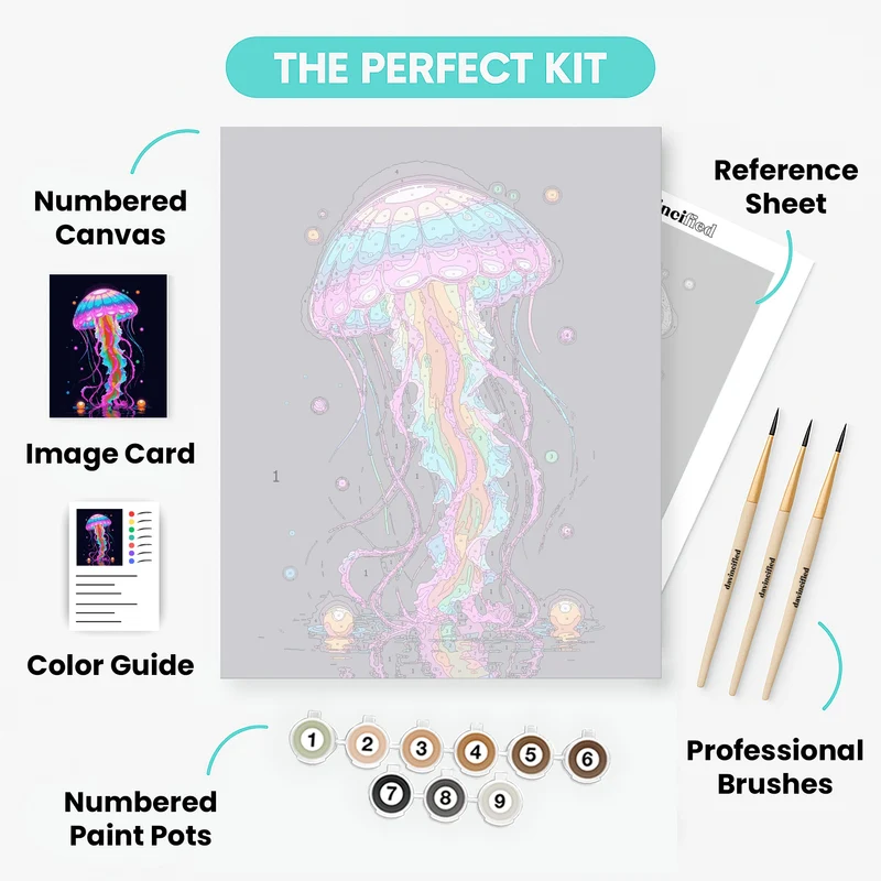 Neon Jellyfish - Paint by Numbers Kit