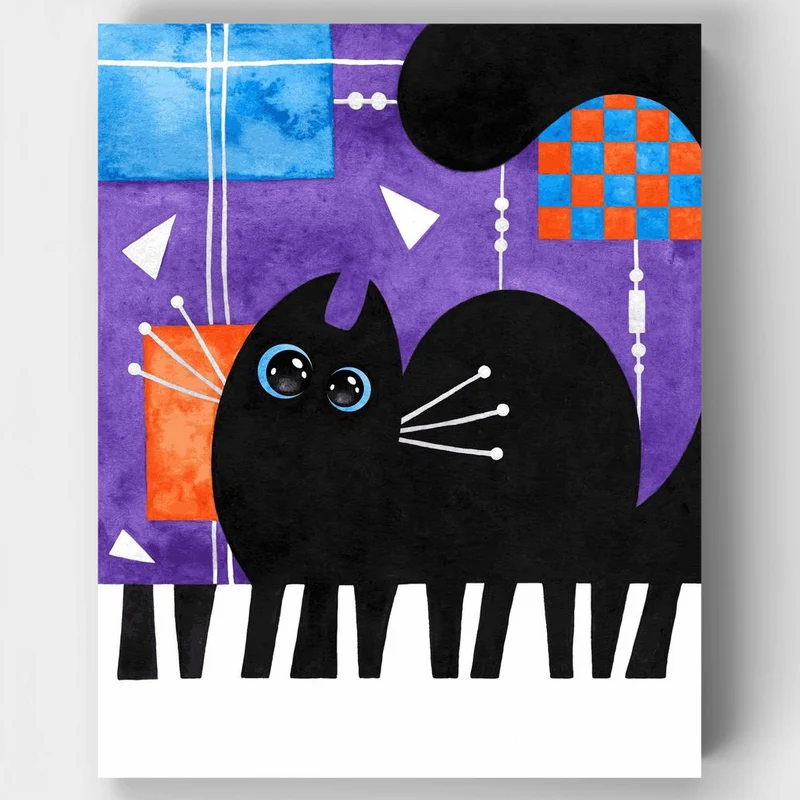 "Piano Cat" Paint by Numbers Kit