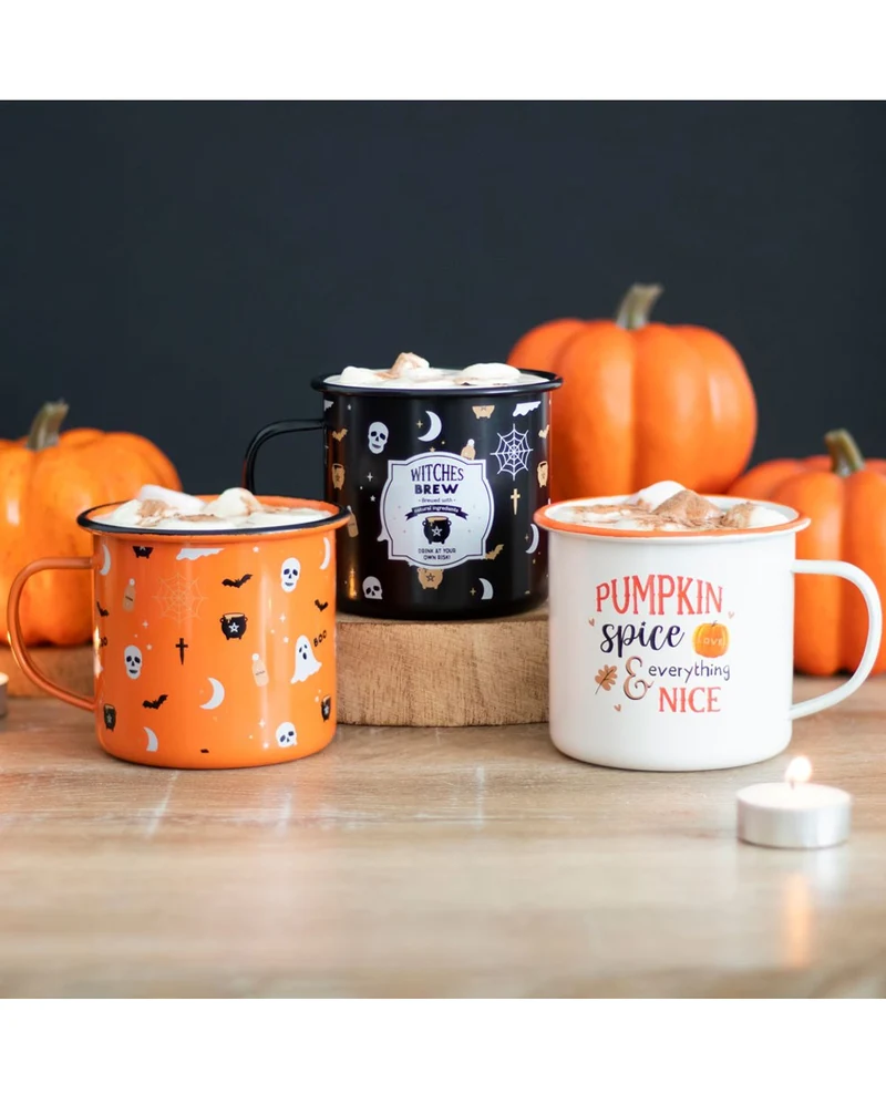 Halloween Emaille Tasse