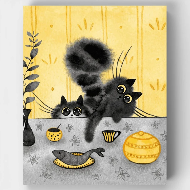 "Kitchen Cats" Paint by Numbers Kit