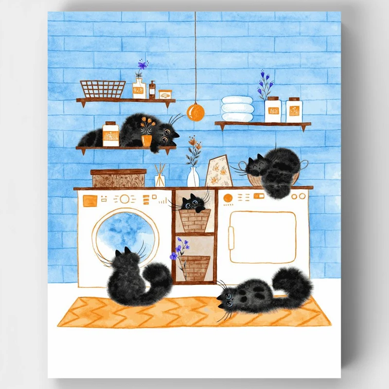 "Laundry Day" Paint by Numbers Kit