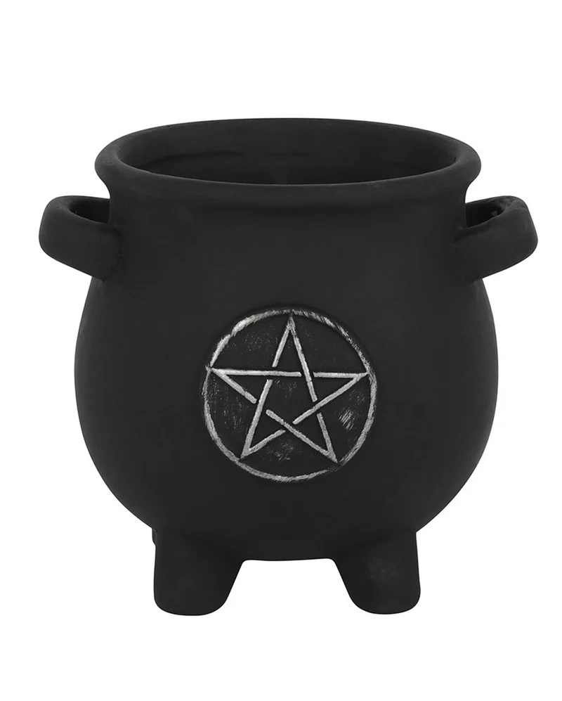 Hexenkessel mit Pentagramm Pflanzenschale