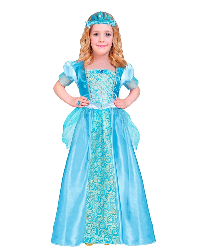 Blaues Schneeprinzessin Kinderkostüm