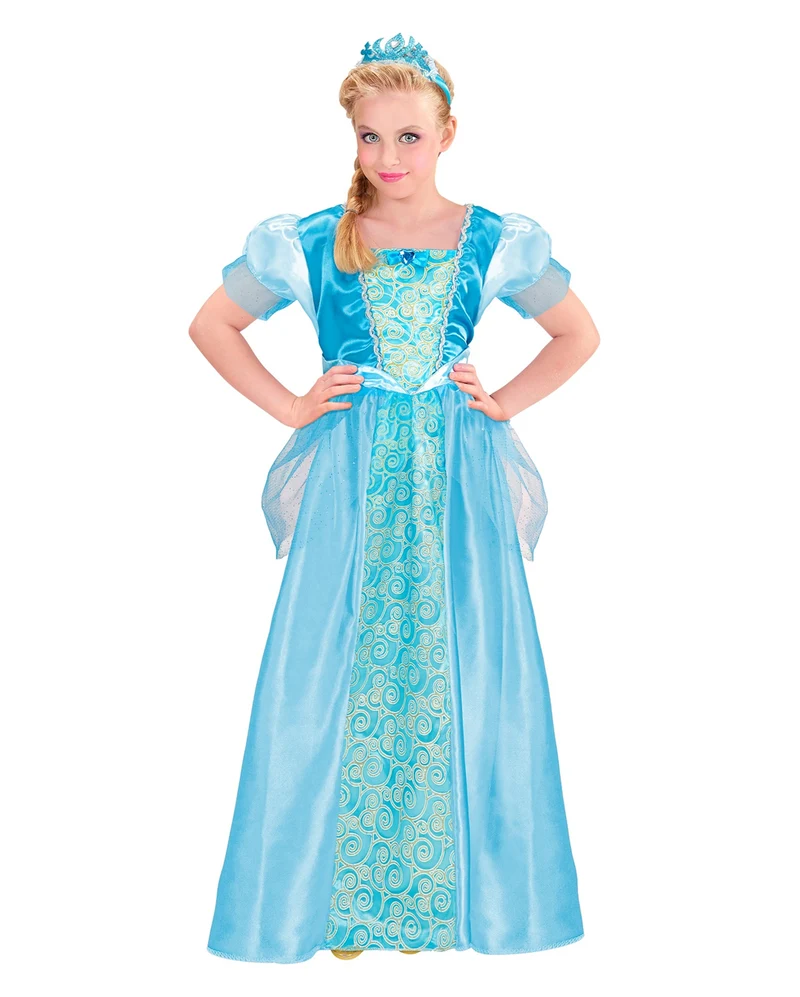 Blaues Schneeprinzessin Kinderkostüm