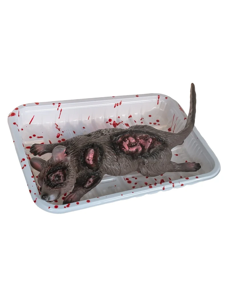 Blutige Ratte Metzgerteller Deko