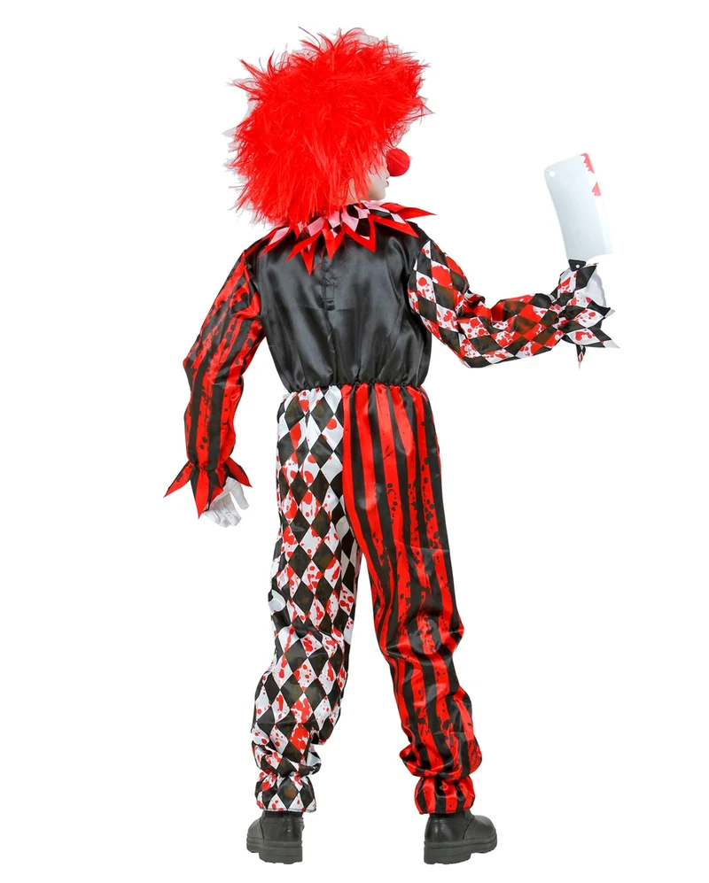 Rot/Weißer Killerclown mit Kragen Kinderkostüm