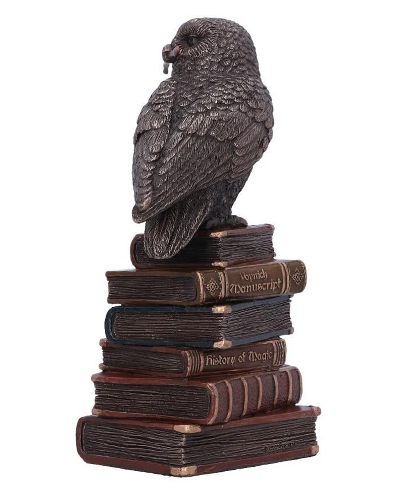 Zaubernde Eule auf Bücherstapel 14cm