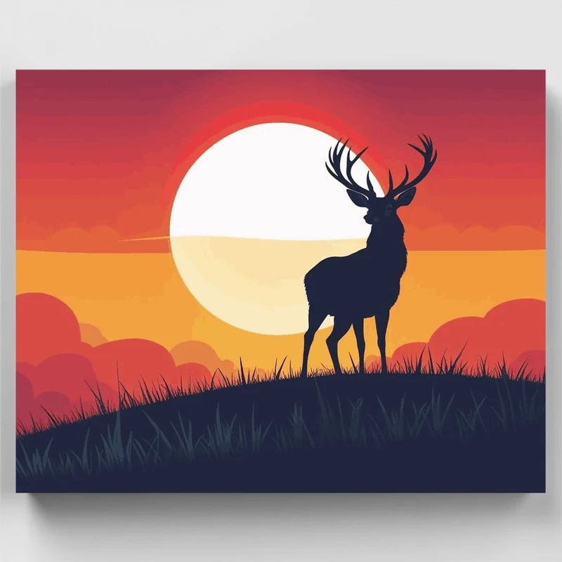 Majestic Deer at Sunset - Paint by Numbers Kit