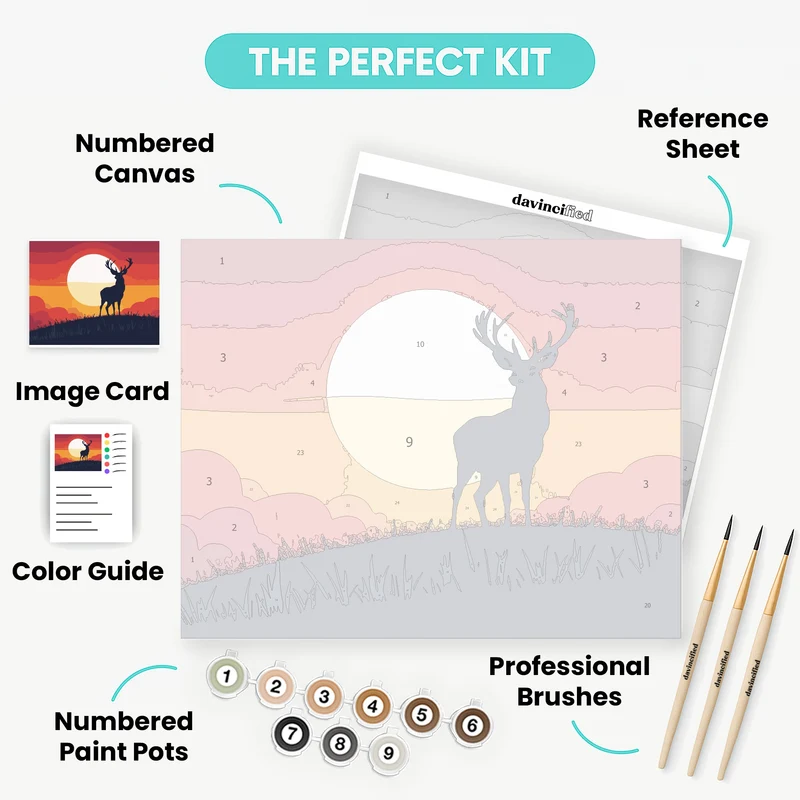 Majestic Deer at Sunset - Paint by Numbers Kit