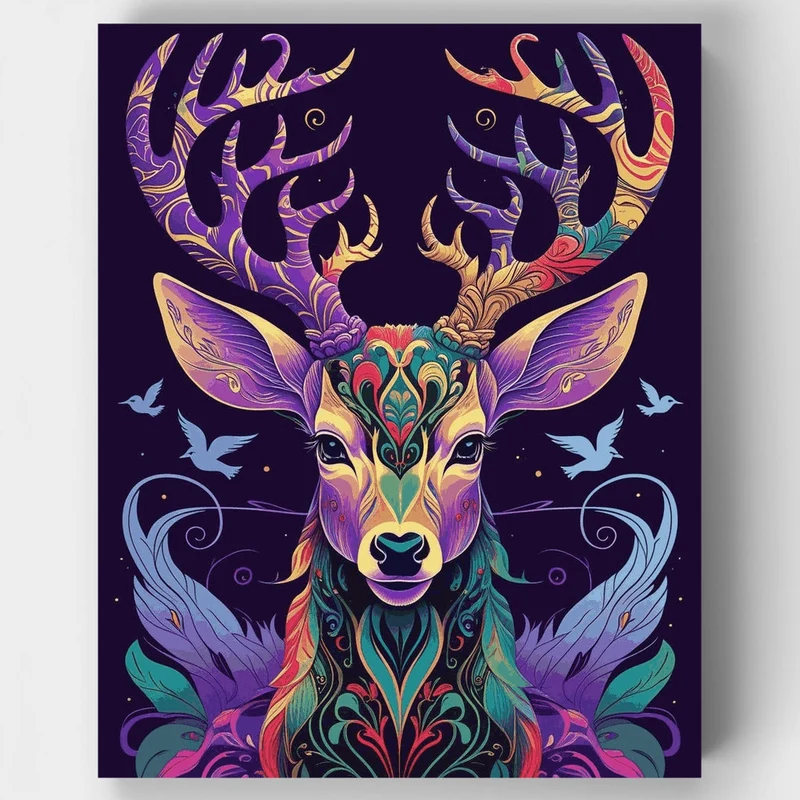 Mystical Ornate Deer - Paint by Numbers Kit