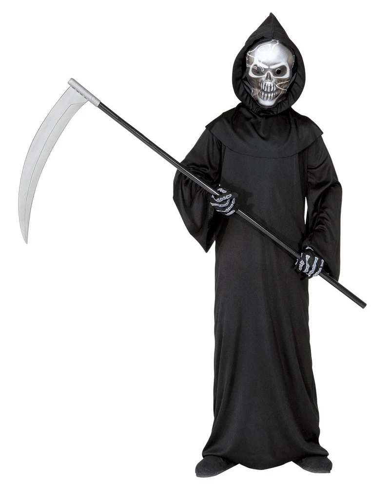Sensenmann Kinderkostüm mit Skull Maske