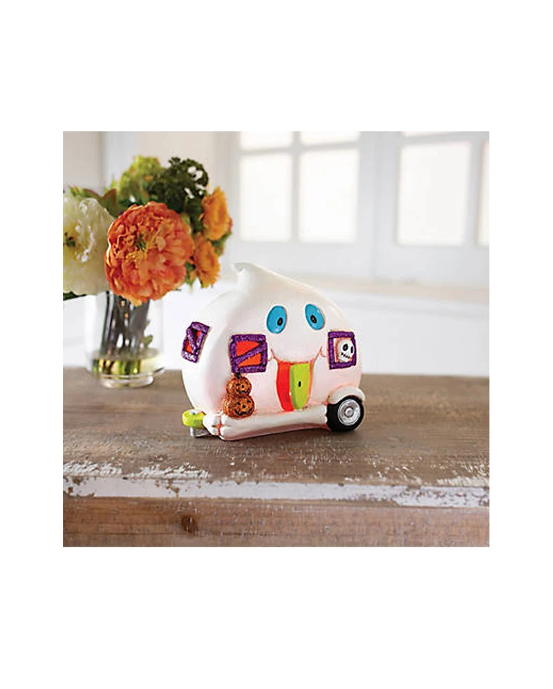Geister Wohnwagen Vintage Halloween Tischdeko 16cm