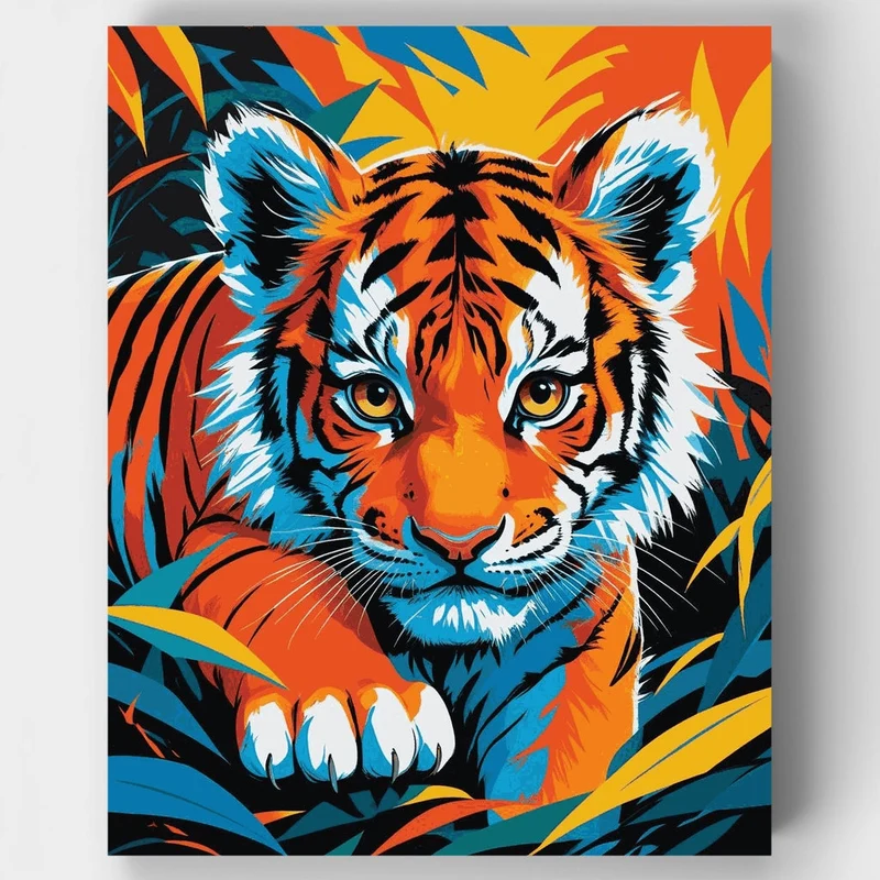 Vibrant Tiger in Jungle - Paint by Numbers Kit