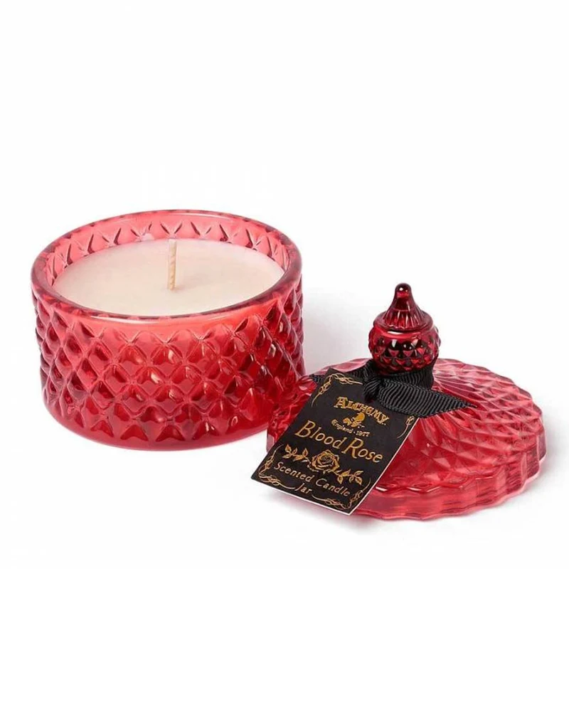 Blutrose Gothic Duftkerze im Vintage Glas Medium