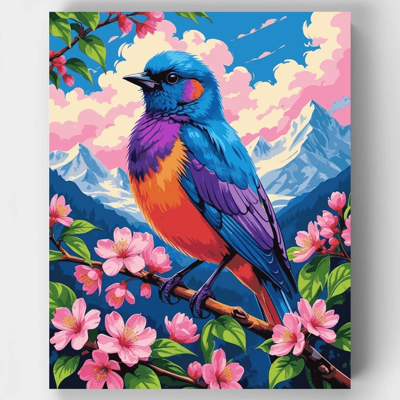 Vibrant Mountain Bird - Paint by Numbers Kit